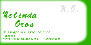 melinda oros business card